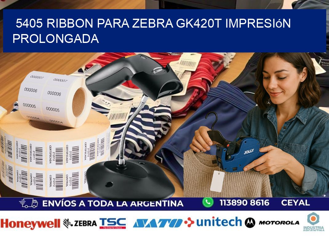 5405 ribbon para zebra gk420t impresión prolongada
