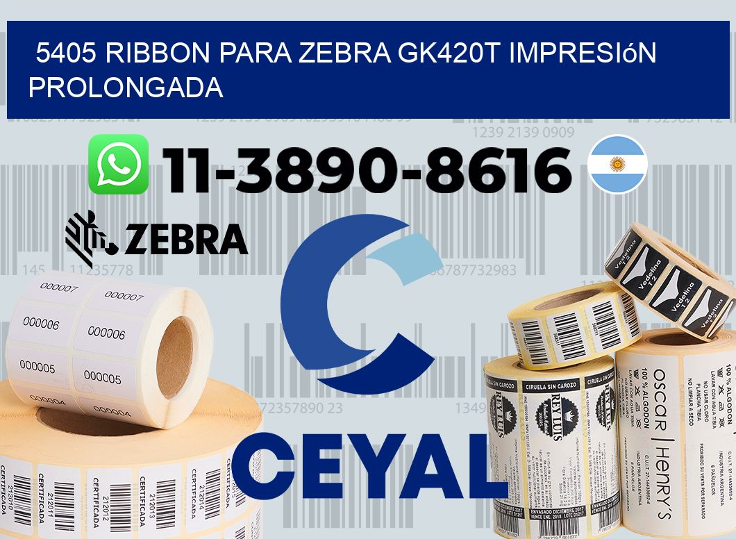 5405 ribbon para zebra gk420t impresión prolongada