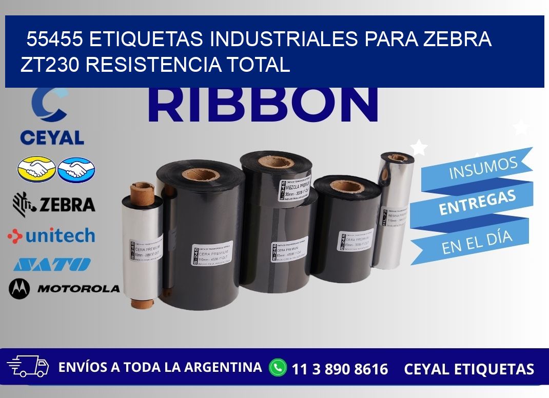 55455 etiquetas industriales para zebra zt230 resistencia total