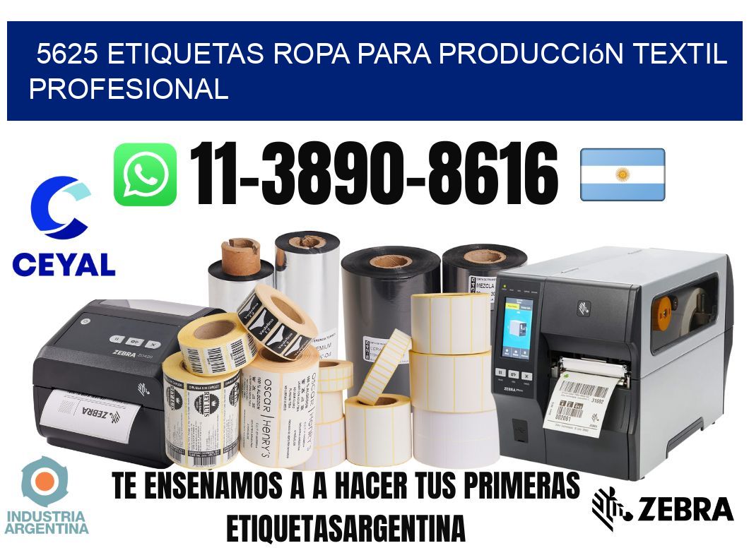 5625 Etiquetas ropa para producción textil profesional