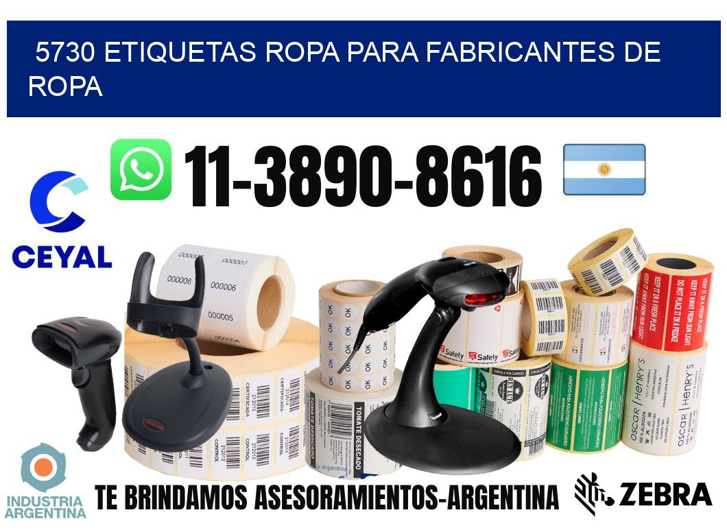 5730 Etiquetas ropa para fabricantes de ropa