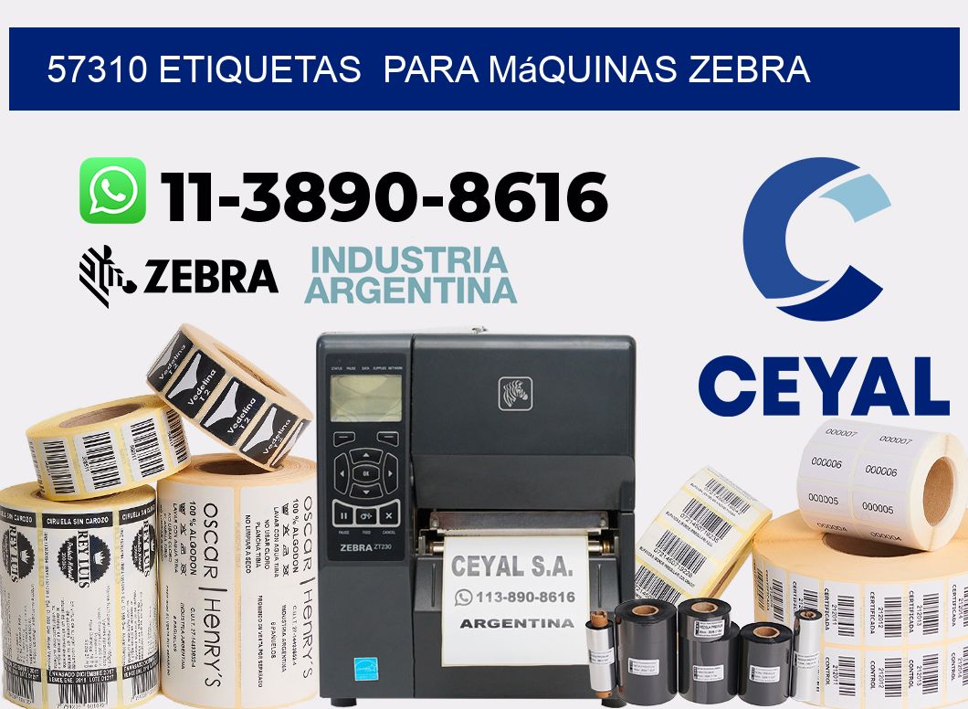 57310 etiquetas  para máquinas Zebra