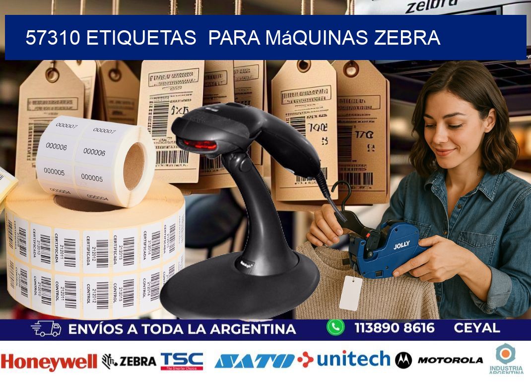 57310 etiquetas  para máquinas Zebra