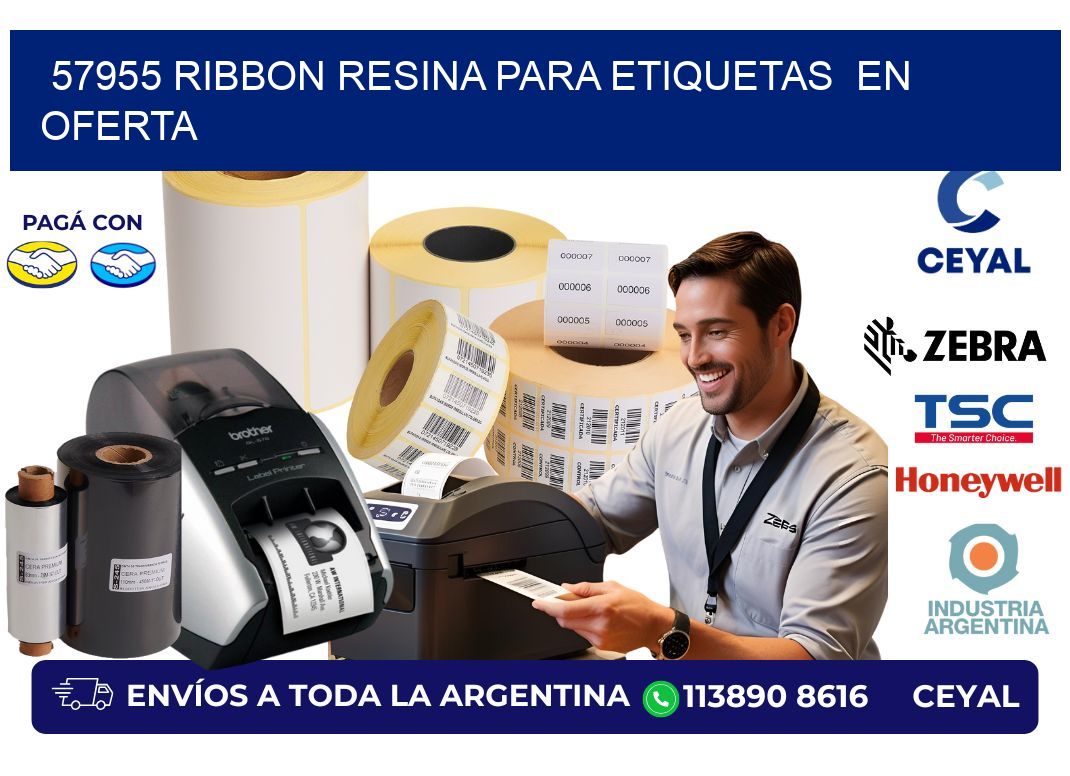 57955 ribbon resina para etiquetas  en oferta