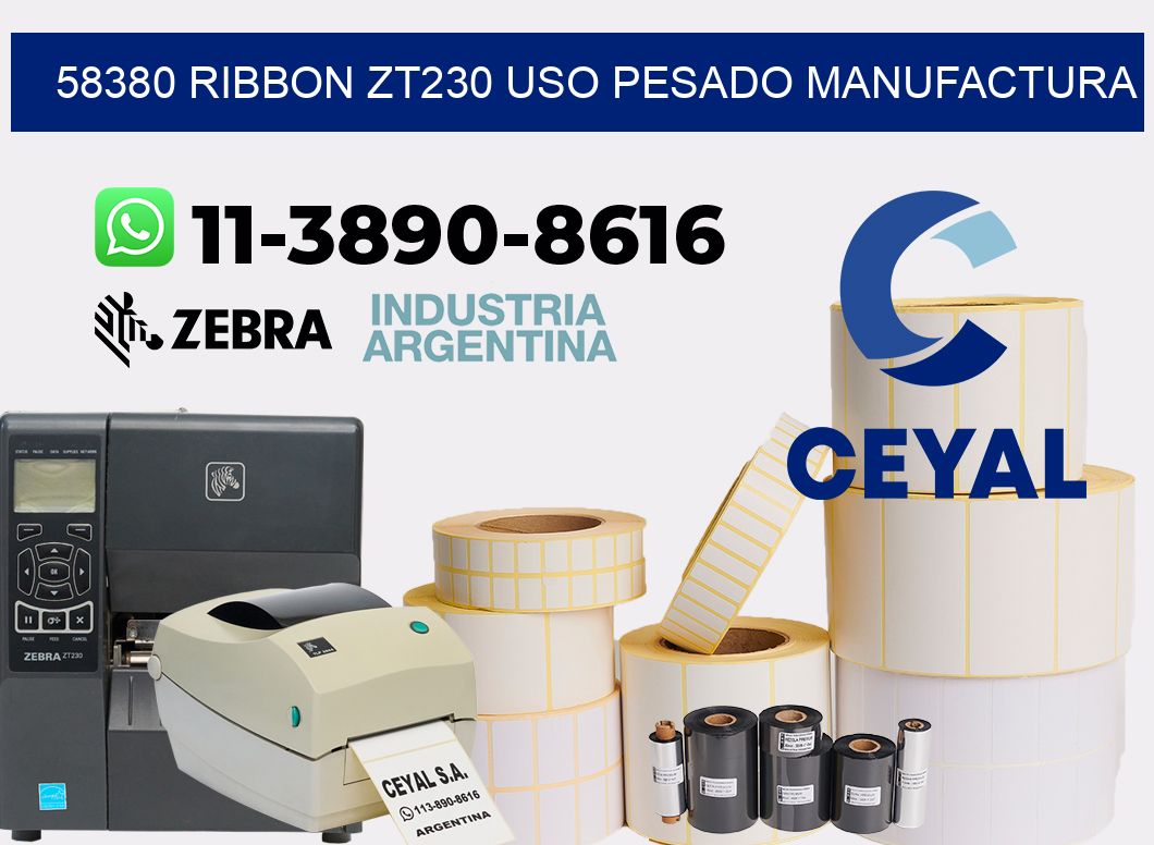 58380 ribbon zt230 uso pesado manufactura