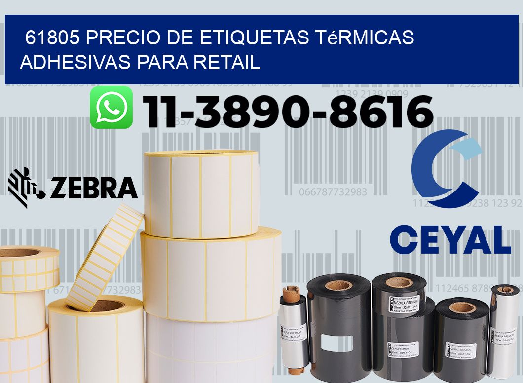 61805 precio de etiquetas térmicas adhesivas para retail