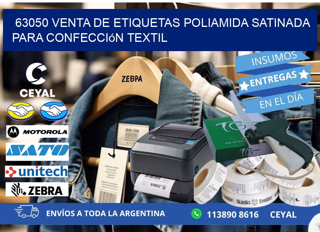 63050 venta de etiquetas poliamida satinada para confección textil