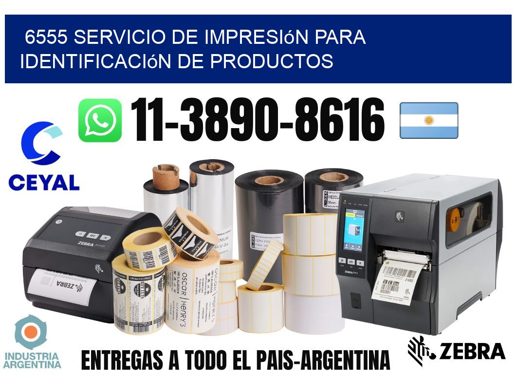 6555 Servicio de impresión para identificación de productos