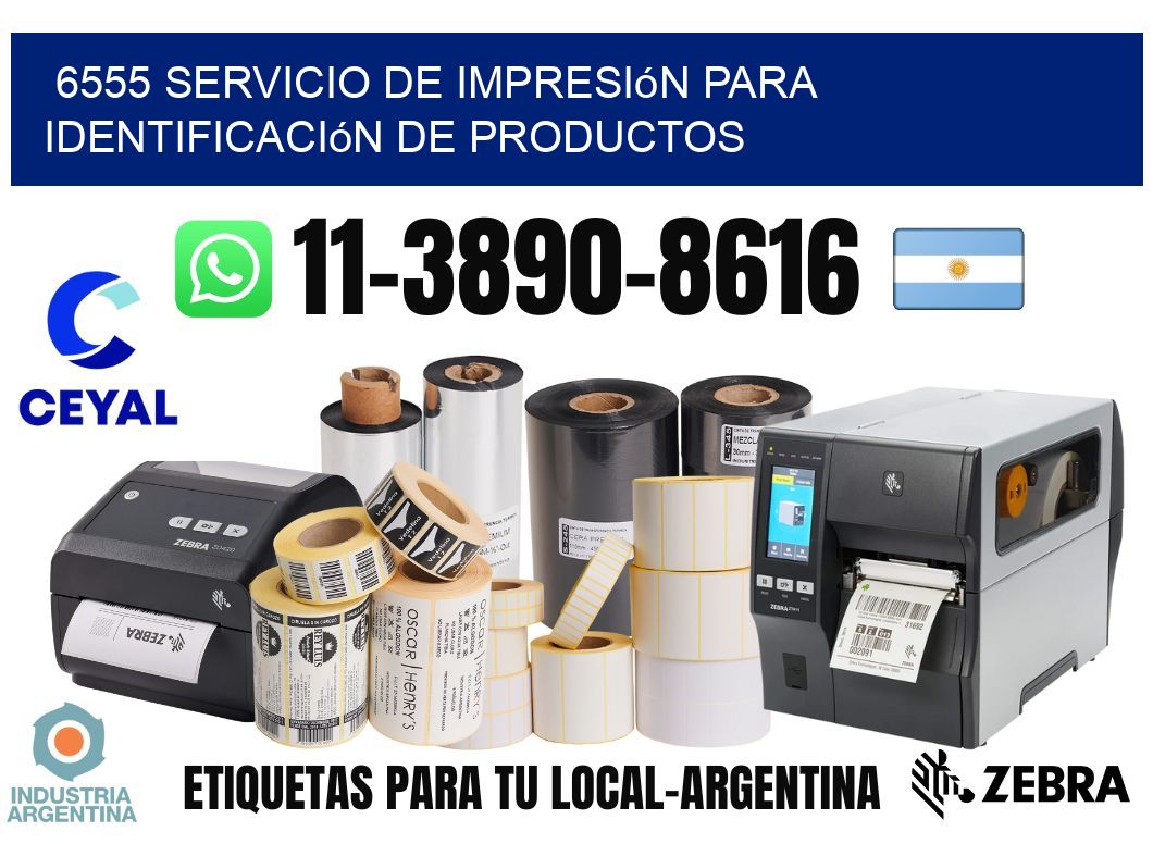 6555 Servicio de impresión para identificación de productos