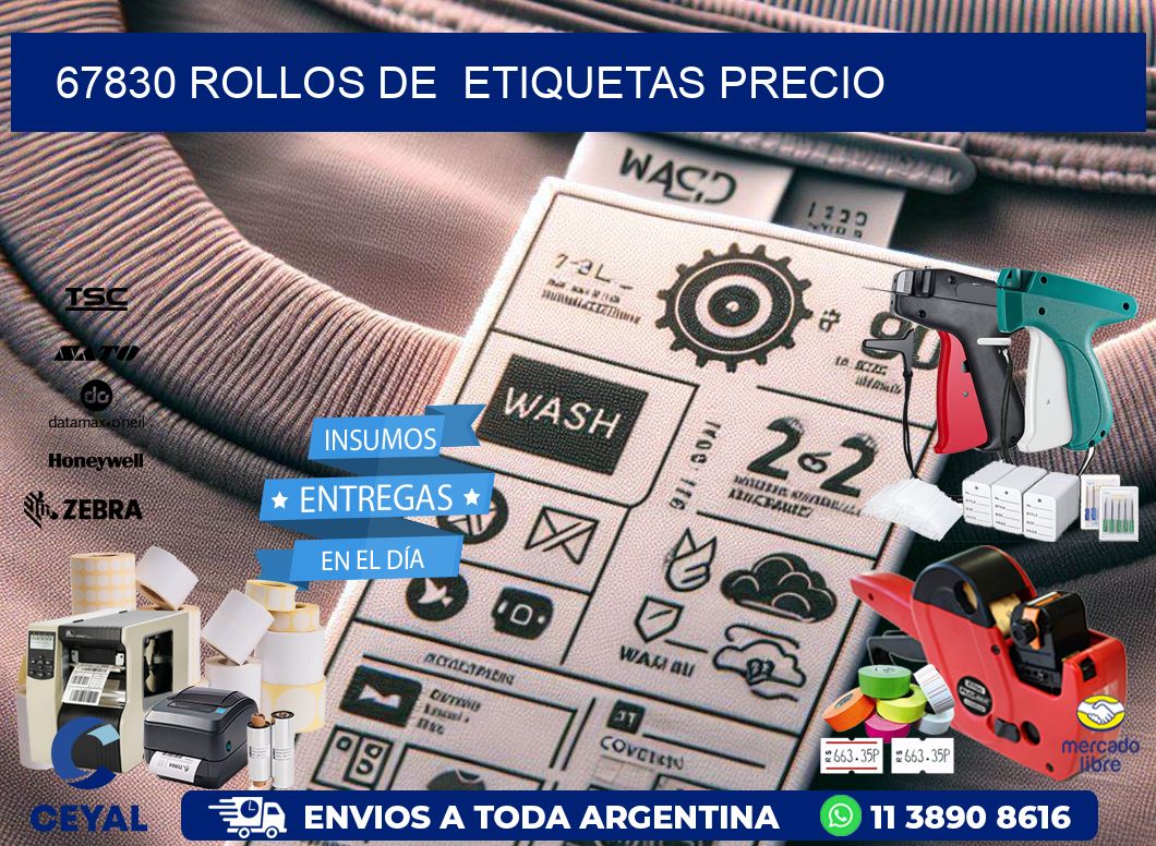 67830 rollos de  etiquetas precio