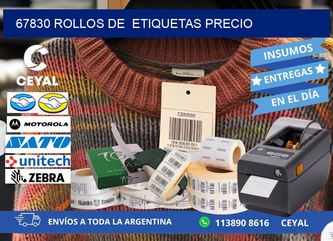 67830 rollos de  etiquetas precio