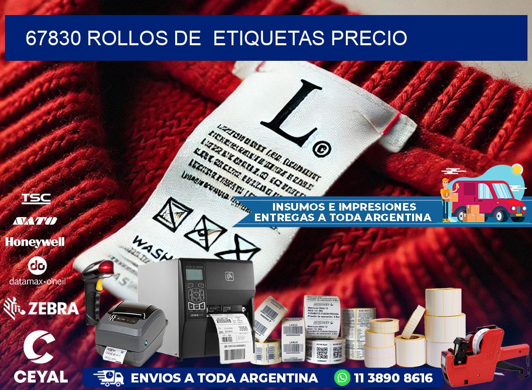 67830 rollos de  etiquetas precio