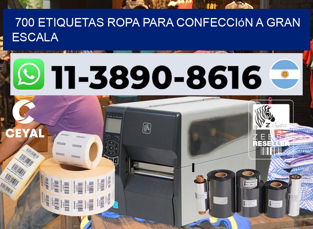 700 Etiquetas ropa para confección a gran escala