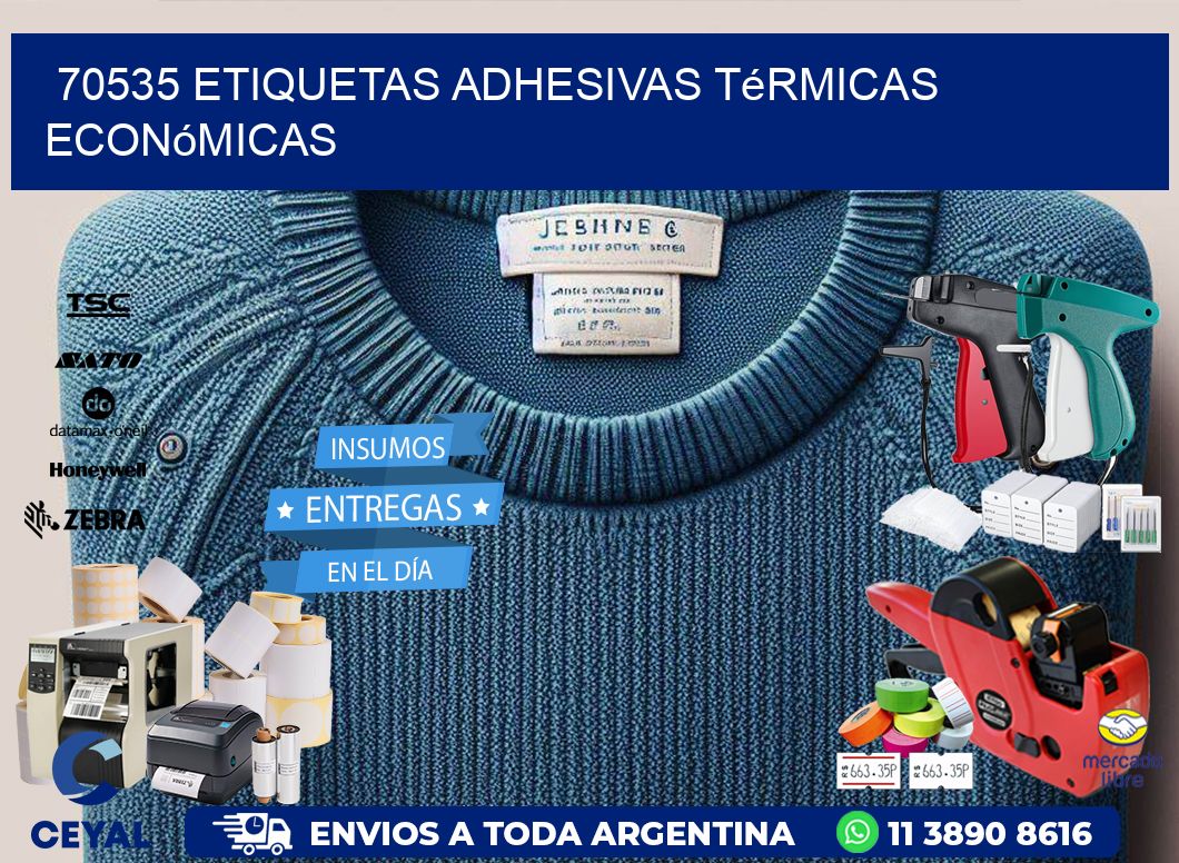 70535 etiquetas adhesivas térmicas económicas