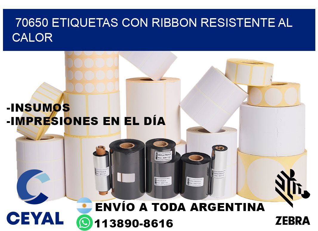 70650 etiquetas con ribbon resistente al calor