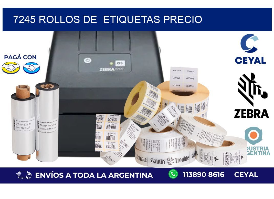 7245 rollos de  etiquetas precio