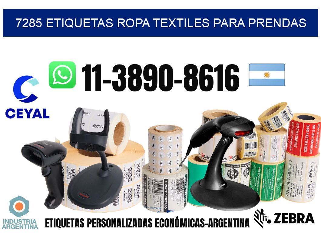7285 Etiquetas ropa textiles para prendas