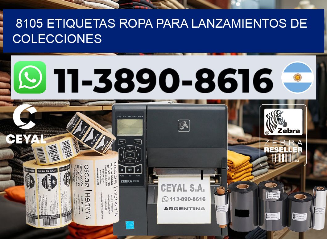 8105 Etiquetas ropa para lanzamientos de colecciones