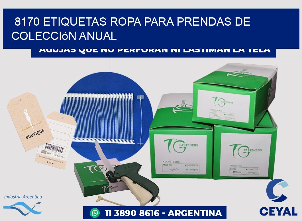 8170 Etiquetas ropa para prendas de colección anual