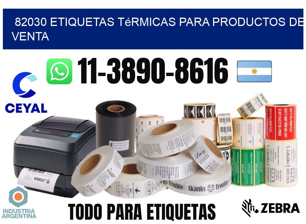 82030 etiquetas térmicas para productos de venta