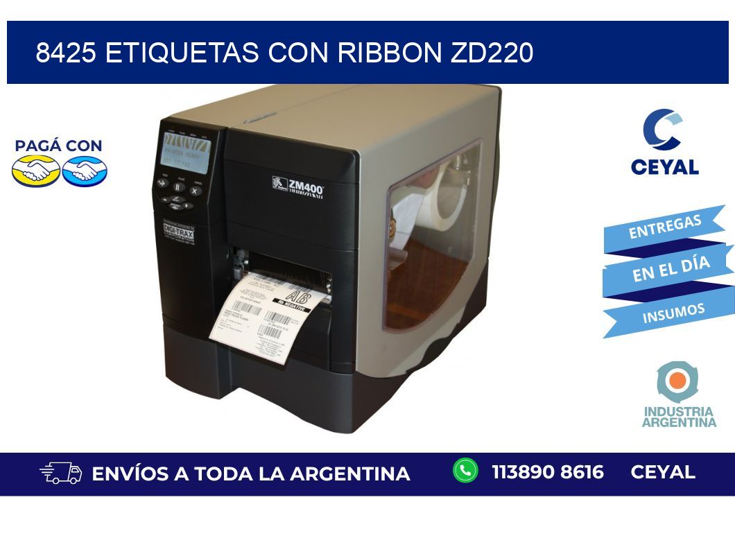 8425 etiquetas con ribbon zd220