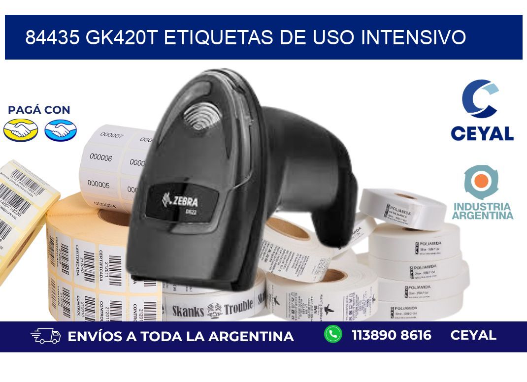 84435 gk420t etiquetas de uso intensivo