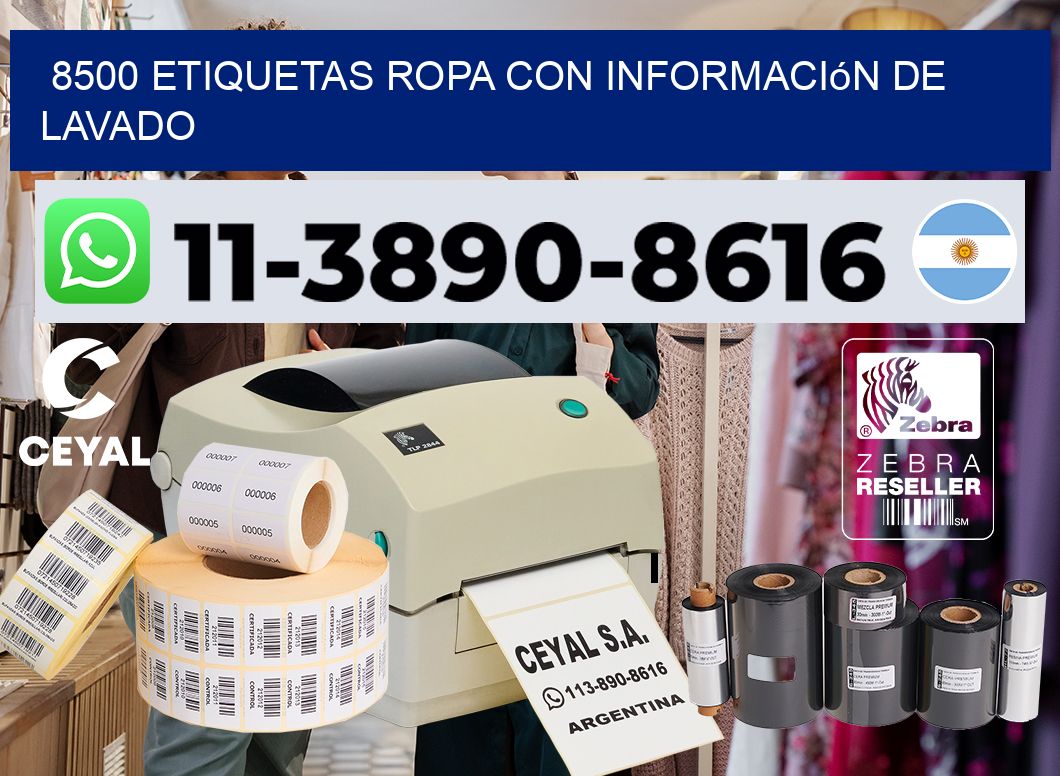 8500 Etiquetas ropa con información de lavado