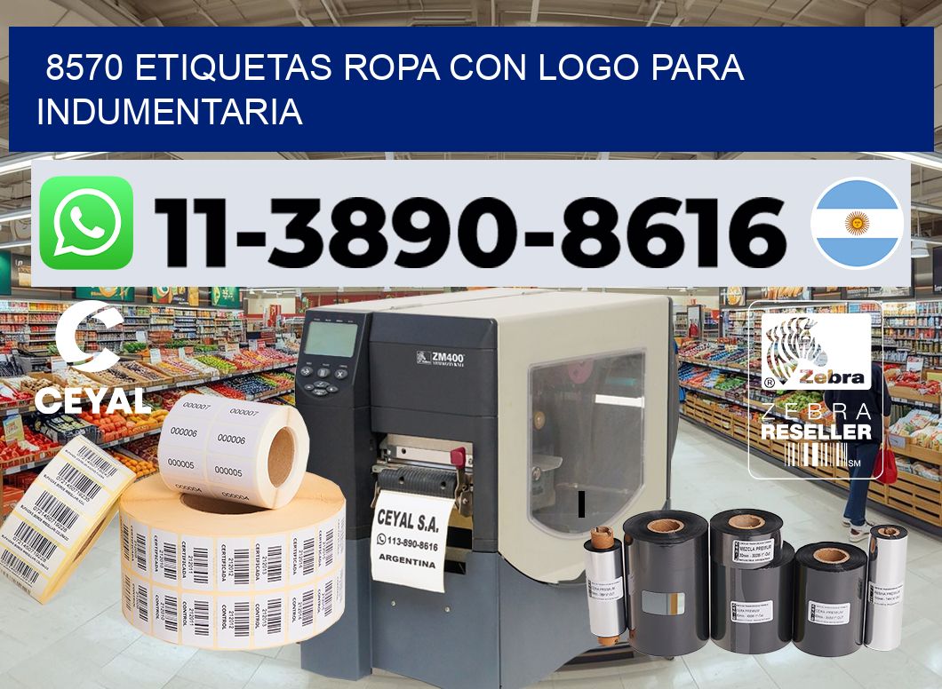 8570 Etiquetas ropa con logo para indumentaria