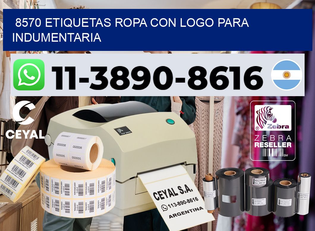 8570 Etiquetas ropa con logo para indumentaria