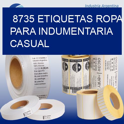 8735 Etiquetas ropa para indumentaria casual