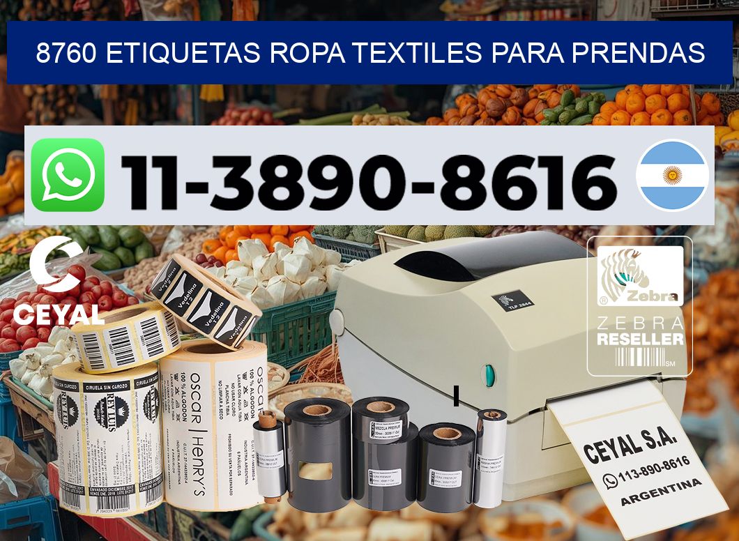 8760 Etiquetas ropa textiles para prendas