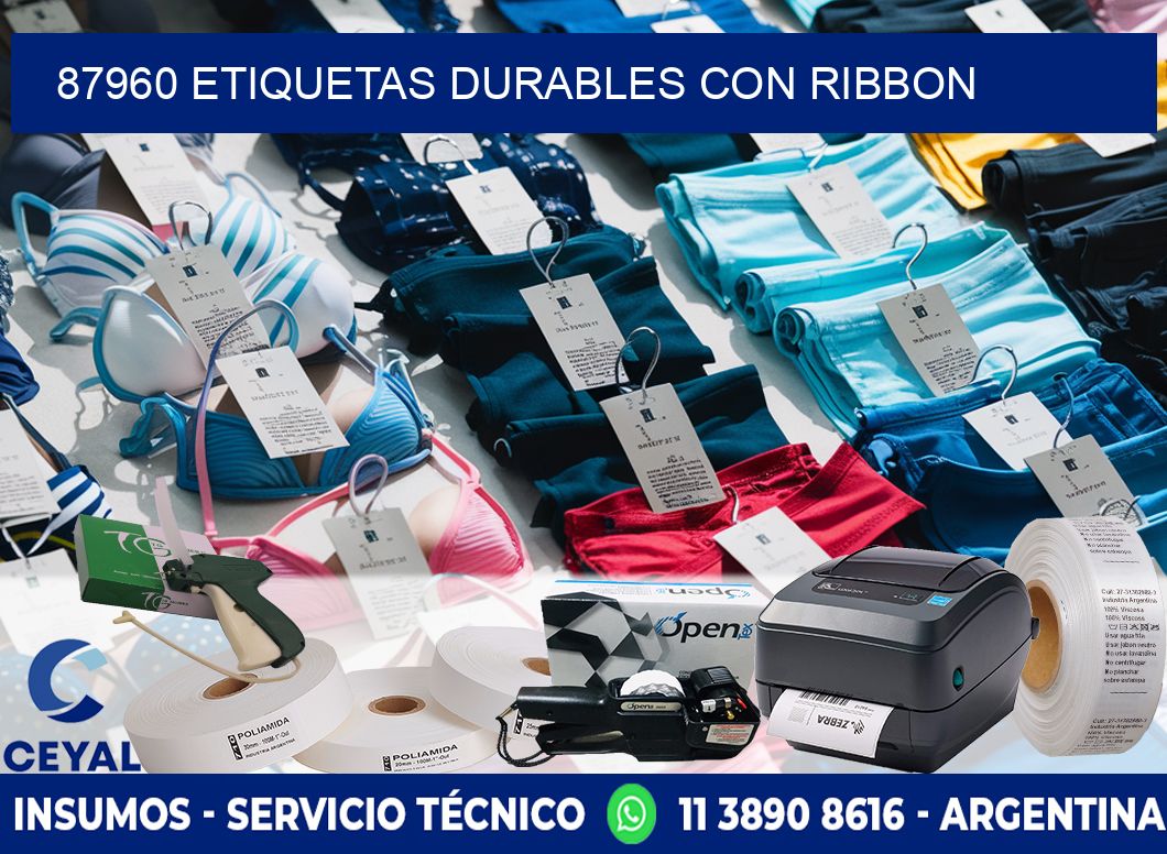 87960 etiquetas durables con ribbon