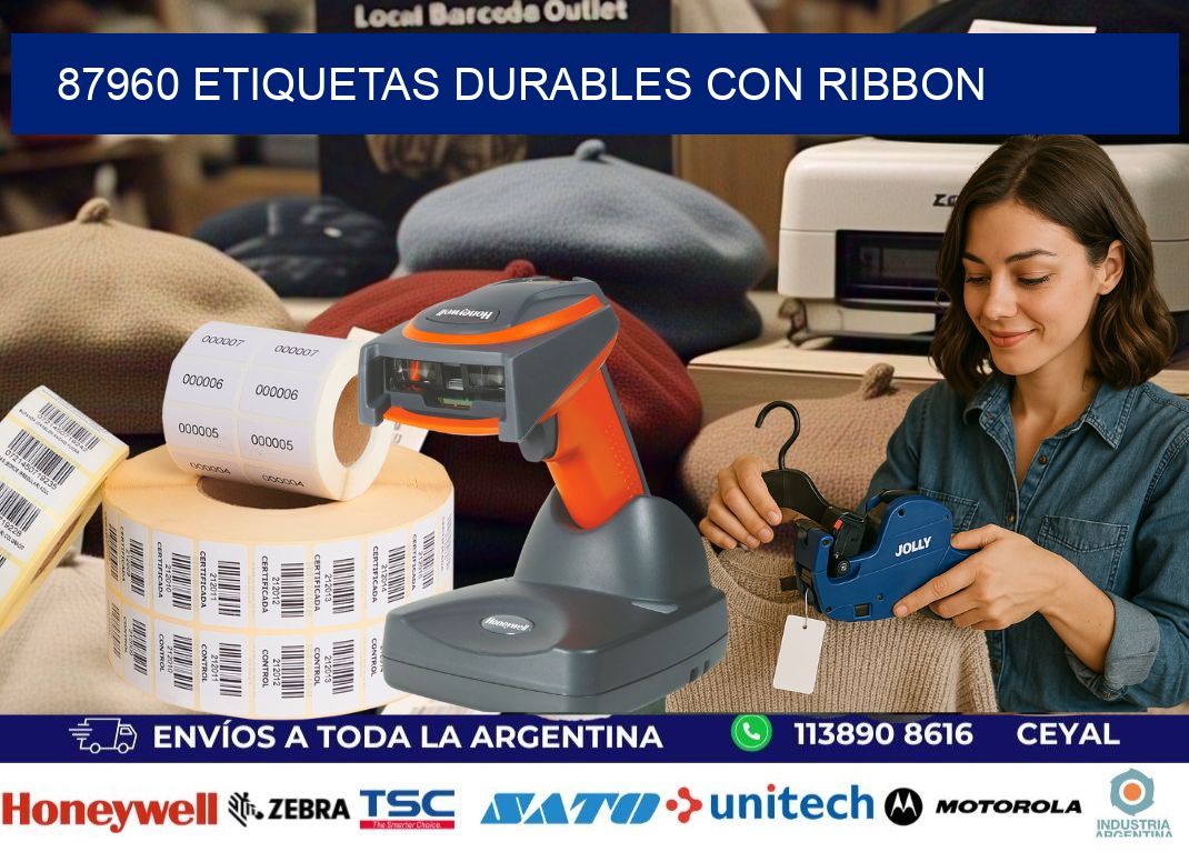 87960 etiquetas durables con ribbon