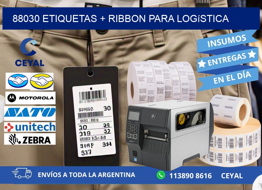 88030 etiquetas + ribbon para logística