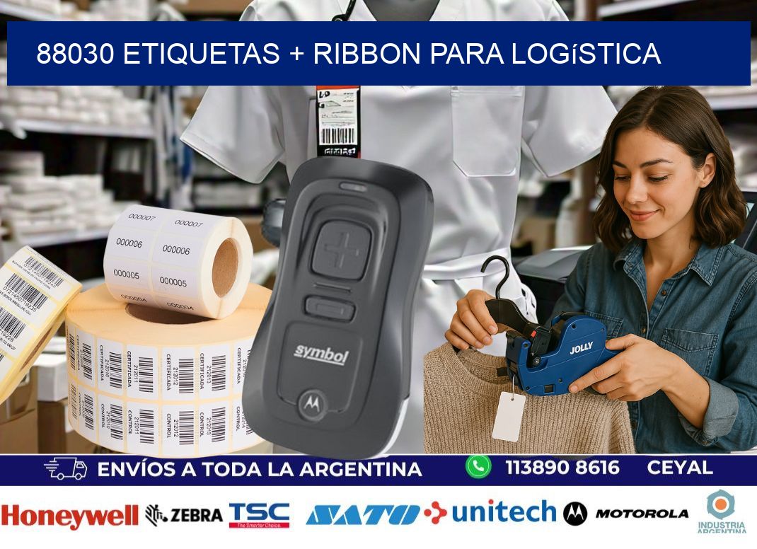 88030 etiquetas + ribbon para logística