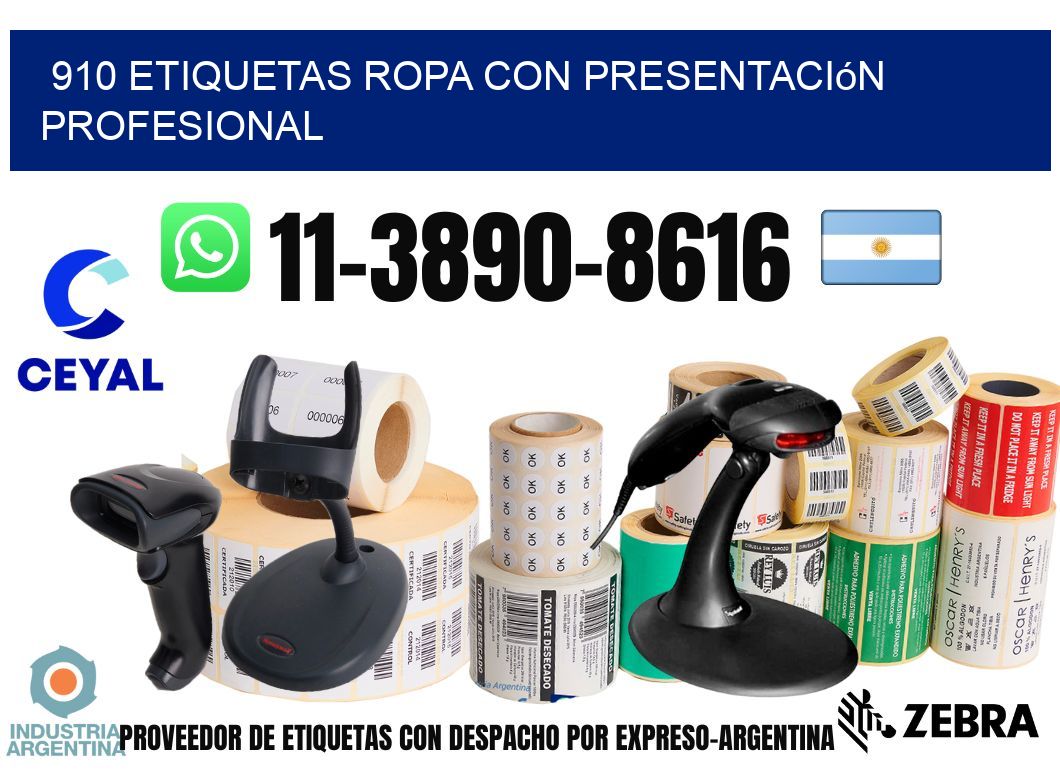 910 Etiquetas ropa con presentación profesional