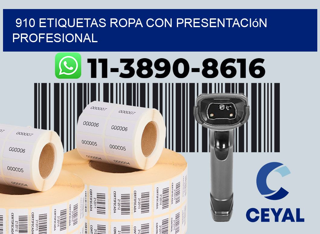 910 Etiquetas ropa con presentación profesional