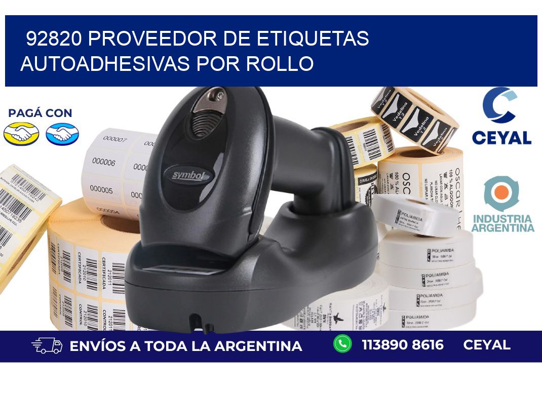 92820 proveedor de etiquetas  autoadhesivas por rollo