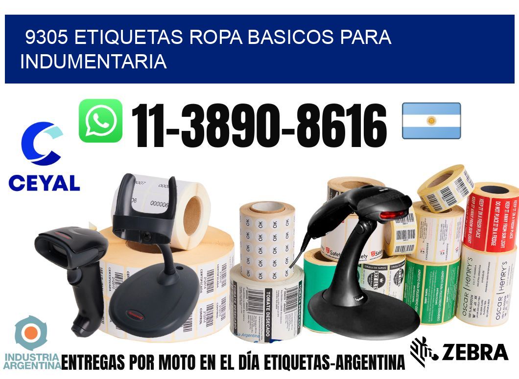 9305 Etiquetas ropa basicos para indumentaria