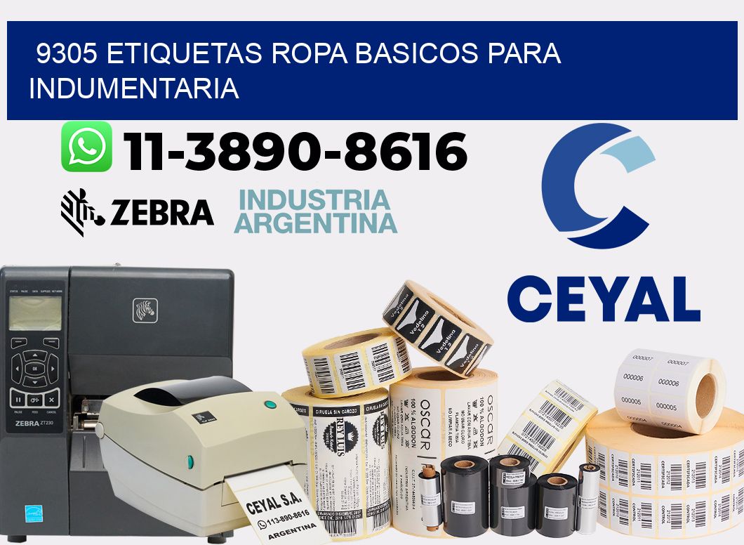 9305 Etiquetas ropa basicos para indumentaria