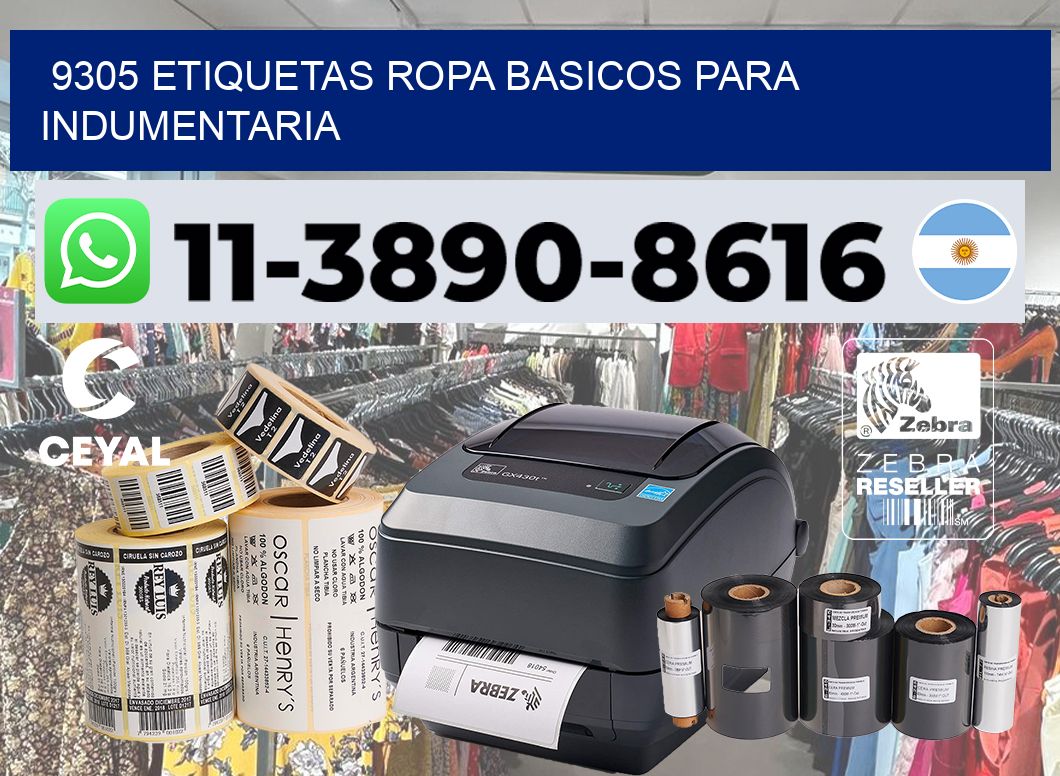 9305 Etiquetas ropa basicos para indumentaria