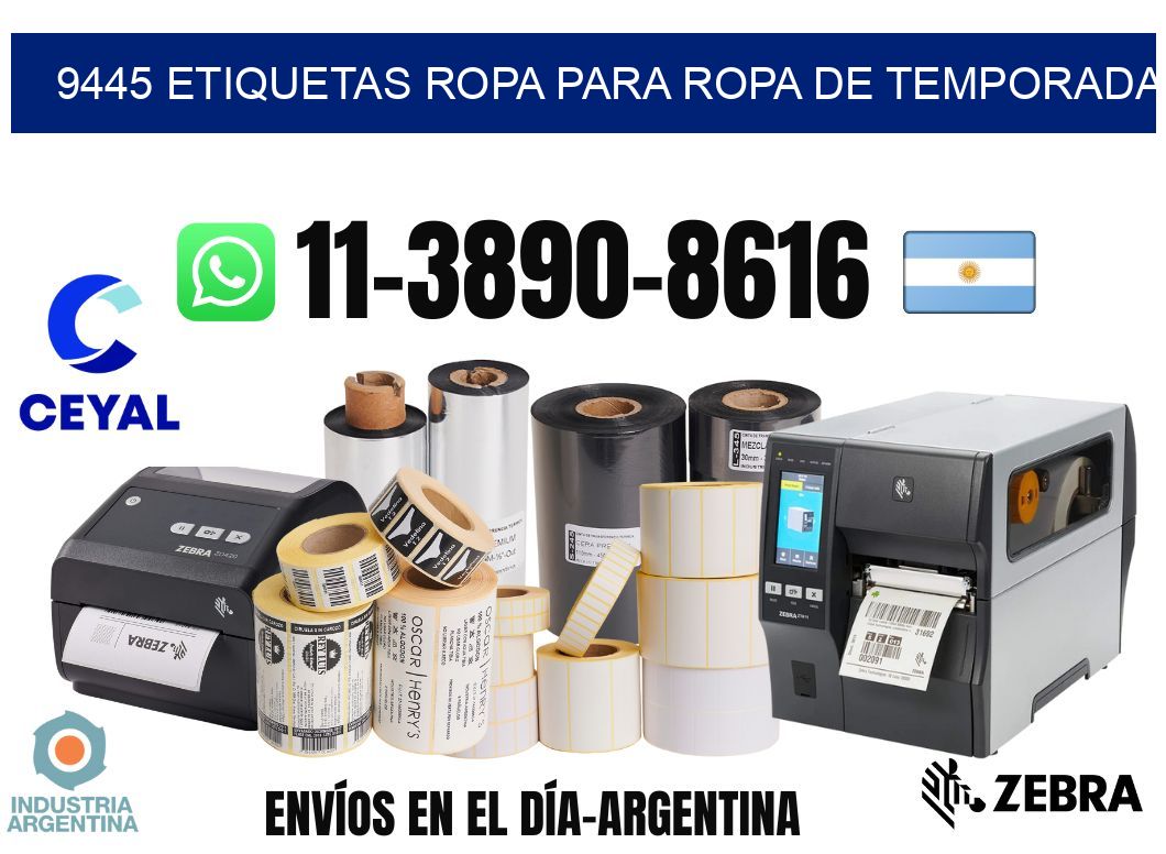 9445 Etiquetas ropa para ropa de temporada