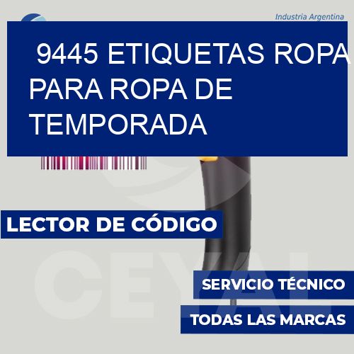 9445 Etiquetas ropa para ropa de temporada