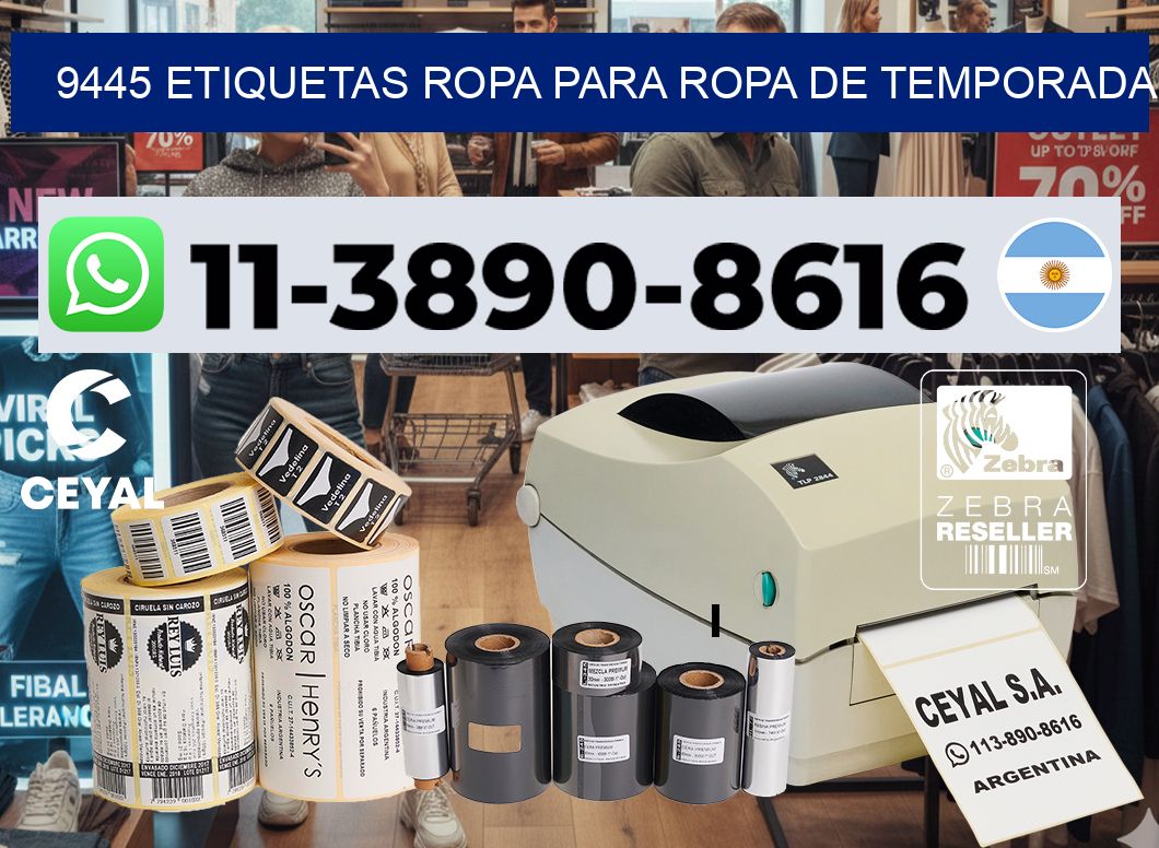 9445 Etiquetas ropa para ropa de temporada