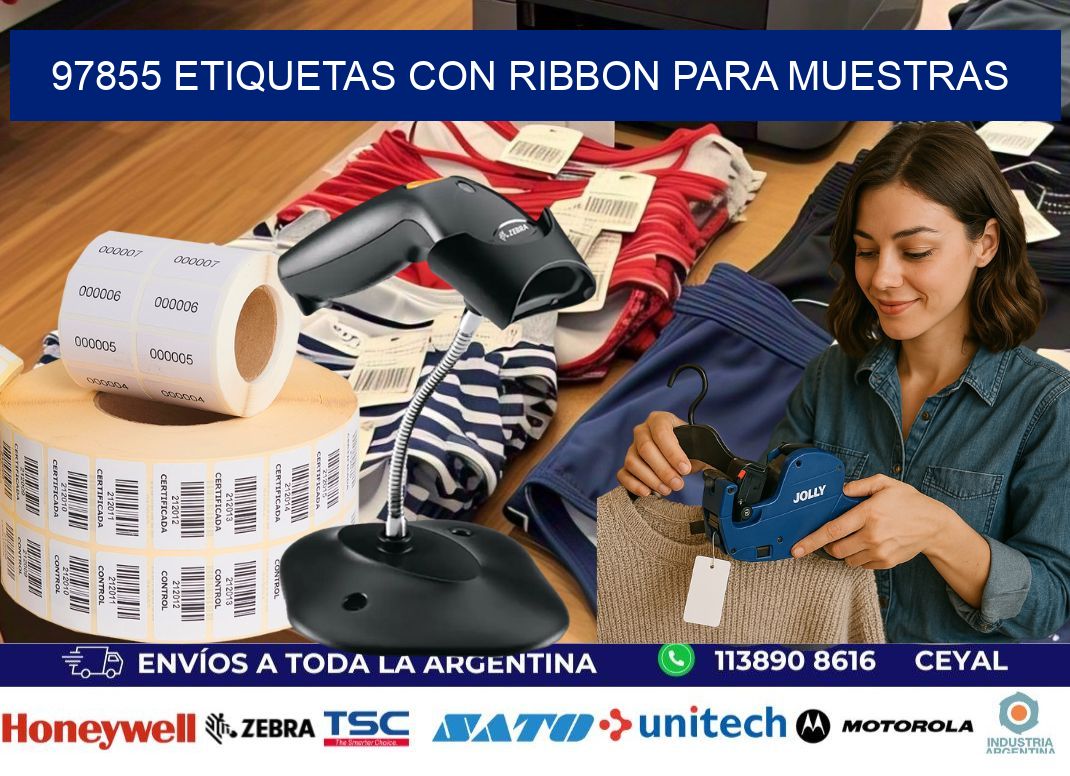 97855 etiquetas con ribbon para muestras