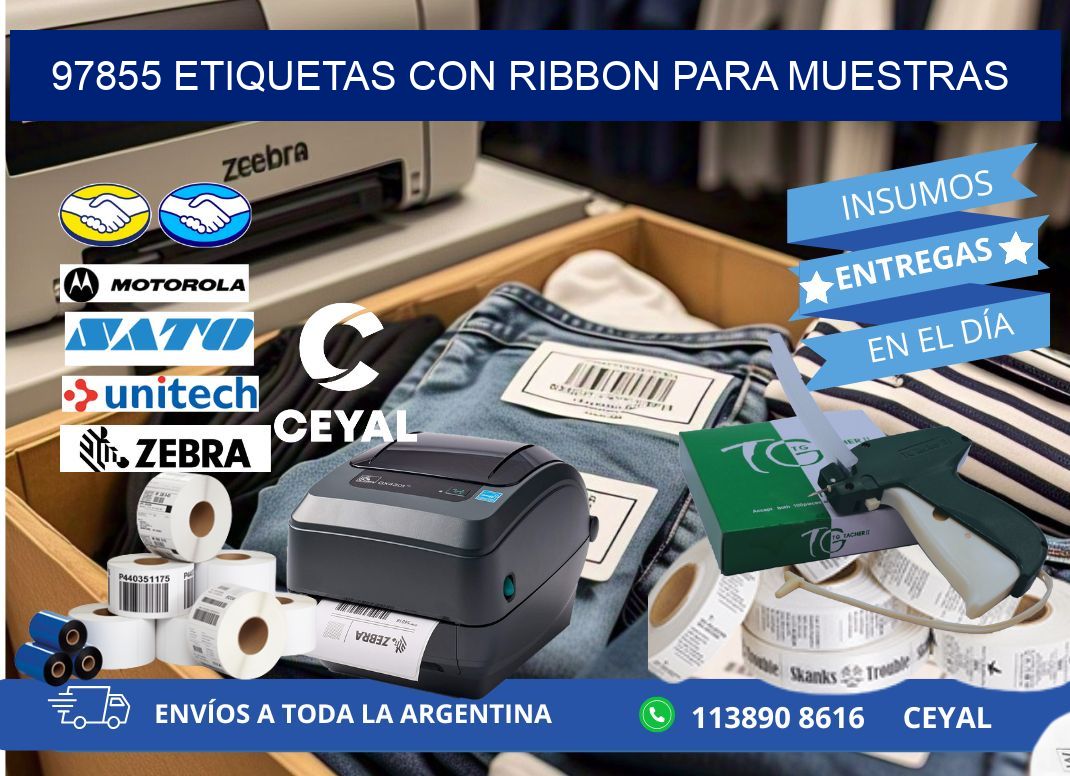 97855 etiquetas con ribbon para muestras