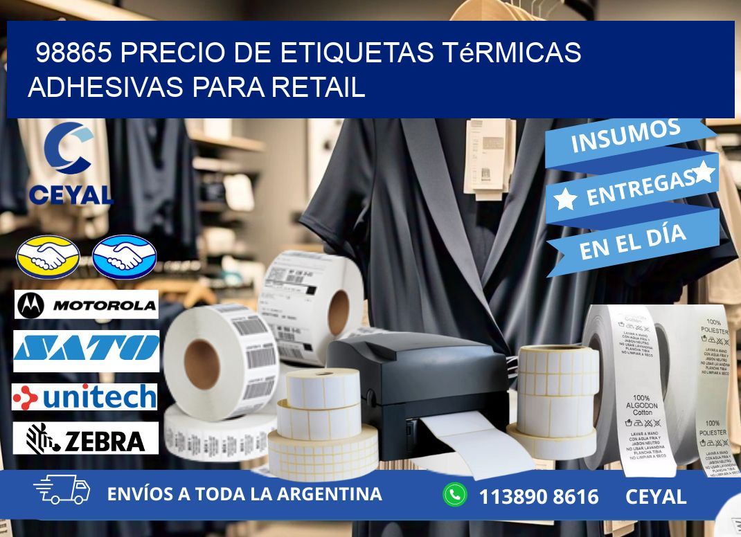 98865 precio de etiquetas térmicas adhesivas para retail