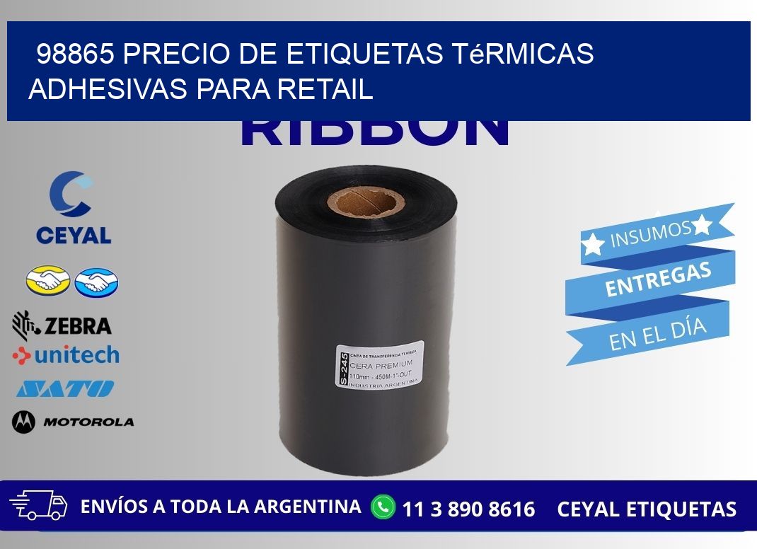 98865 precio de etiquetas térmicas adhesivas para retail