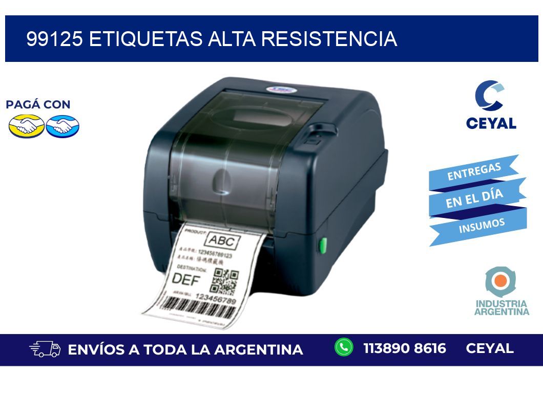 99125 etiquetas alta resistencia