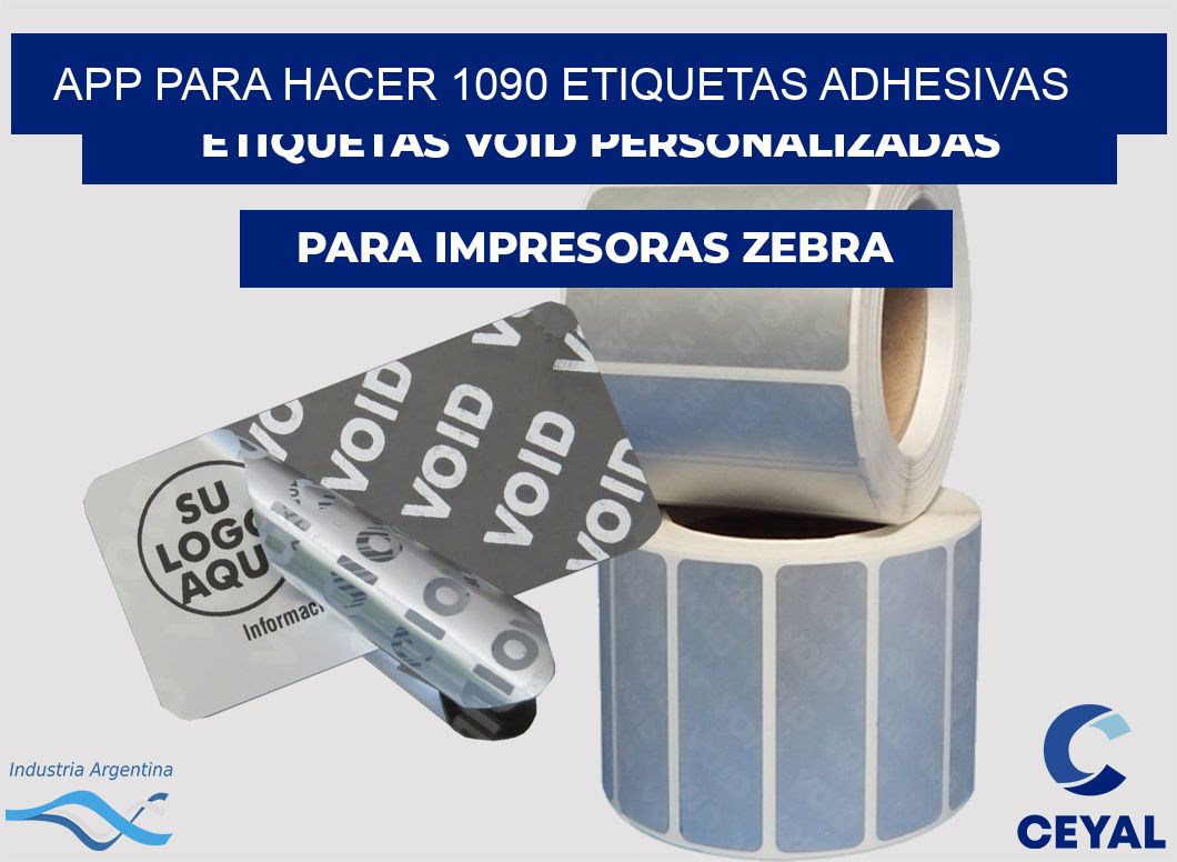 App para hacer 1090 etiquetas adhesivas